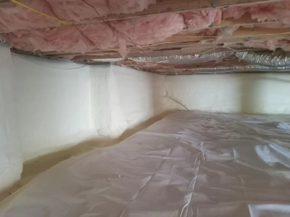 Crawl space encapsulation with closed-cell spray foam for Attic Insulation in Rexburg